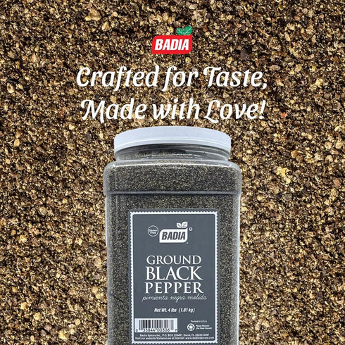 4 Badia Ground Black Pepper, Pound Premium Seasoning for Cooking & Freshly Ground Flavor