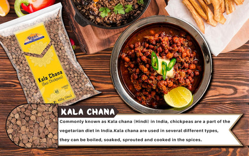 skin)14oz (400g) Rani Kala Chana (Desi Chickpeas Chana with ~ All Natural | Gluten Friendly | NON-GMO | Kosher | Vegan
