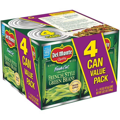 by Del Monte 14.5 oz. (Pack 4) Del Monte Fresh Cut Blue Lake French Style Green Beans, Can, Canned Vegetables