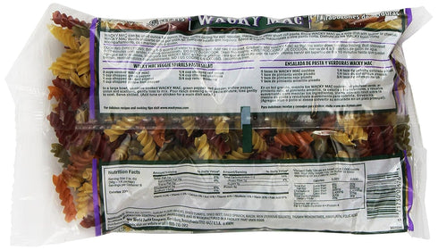 WACKY MAC 12oz (Pack 4) , Enriched Tomato, Beet & Spinach Macaroni, Veggie Spirals, Bag