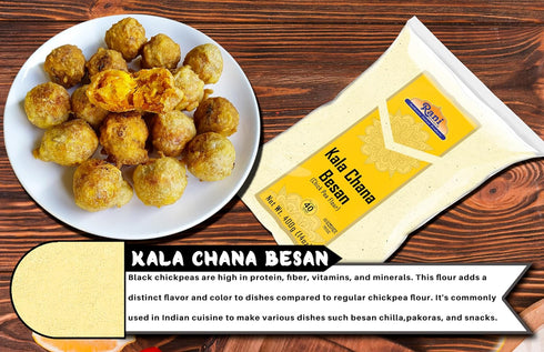 14oz (400g) Rani Kala Chana Besan (Chick Peas Flour) ~ All Natural | Vegan | Gluten Friendly | NON-GMO | Kosher |