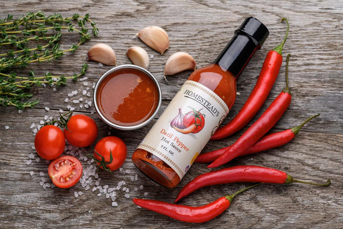 5 oz HOMESTEAD'S Datil Pepper Hot Sauce, All-Natural Medium Heat, Sweet and Tangy, Kosher, Sugar and Gluten Free