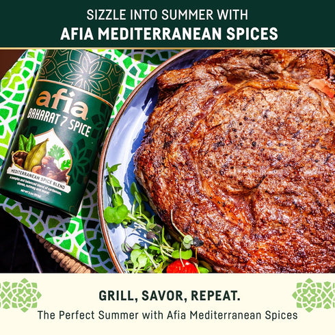 7 (1pk, 2.1oz) Afia - Baharat Spice Blend | Baharat Spice Mix for Kofta, Kebab, Grilled Meat Seasoning | Premium