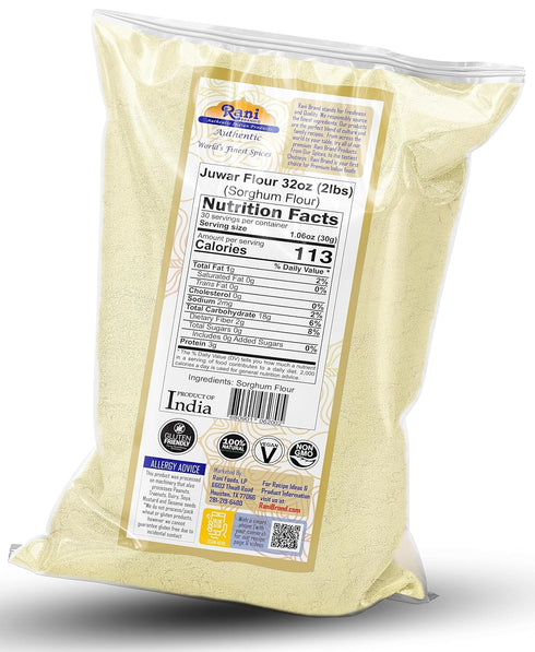 32oz (2lbs) 908g Rani Juwar (Sorghum) Flour ~ All Natural | Vegan | Gluten Friendly | NON-GMO | Kosher | Indian Origin
