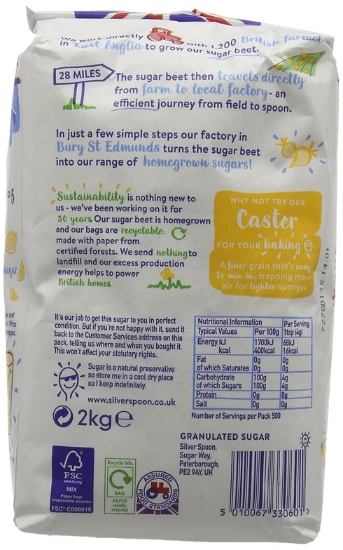 Silver Spoon 2 (Pack 1) Askshy Granulated Sugar, kg