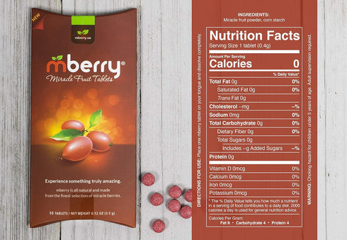 10-Count (Pack 2) mberry Miracle Fruit Tablets