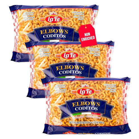 La Fe Elbow Macaroni Pasta 16oz - 3 Pack - Unenriched Semolina