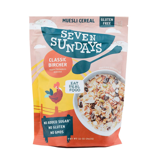 Seven Sundays Classic Bircher Apple Cinnamon Almond Muesli Cereal - 12 Oz Pouch - Gluten Free