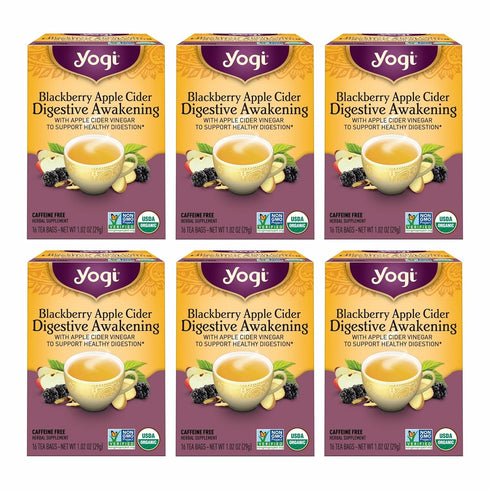 Yogi Tea Blackberry Apple Cider Digestive Awakening Tea - 16 Tea Bags
