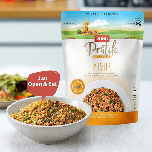8,8 100% Duru Ready Bulgur Salad, Ounces, Open & Eat, Natural, Non-GMO, BPA Free, No Trans Fat, No Preservatives