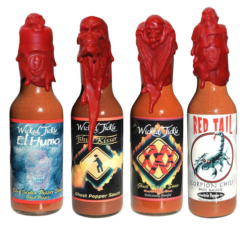 Ghost Pepper Hot Sauce, Wicked Tickle XXX Chipotle Extra Hot, World's Hottest Hot Sauce Gift