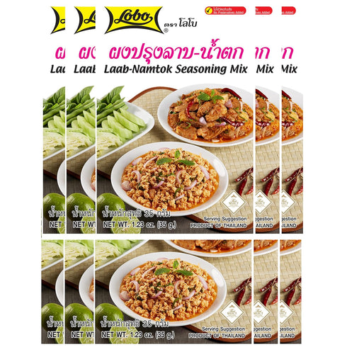 Lobo Thai Laab Namtok Seasoning Mix, 1.06 Ounce, Pack of 10