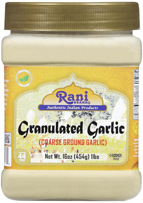 Rani Granulated Garlic, Coarse Ground Garlic, 16oz (1lb) PET Jar, All Natural, Gluten Friendly, Vegan