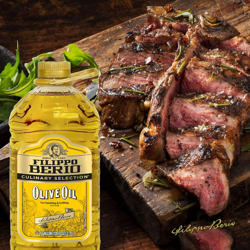 1 Filippo Berio Pure Olive Oil, Gallon For Grilling and Mild Taste
