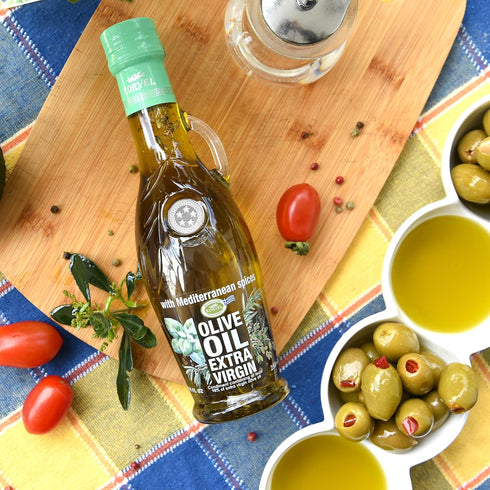 Set 500ml (16.9 oz) 250ml (8.45 oz) 2-Pack KORVEL Greek Olive Oil Gift Extra Virgin Olive Oil fl + Mediterranean Herb