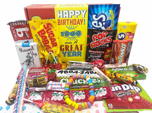 1966 Nostalgic Candy Childhood Mix Gift Box for 60th Birthday for Man