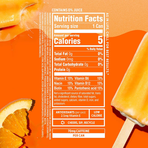 70mg 16 oz (Pack 12) Sparkling Ice Caffeine Soda Shoppe Orange Cream Perfectly Caffeinated Sparkling Water