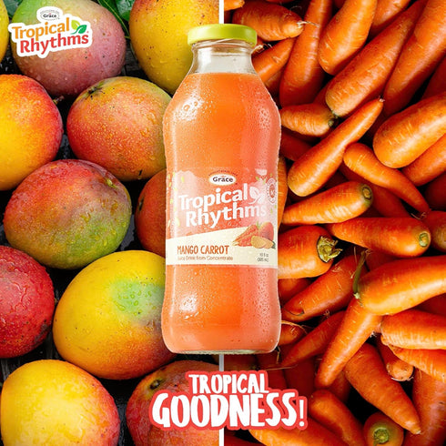1 (33.8oz) (3 Pack)) Grace Tropical Rhythms Mango Carrot Juice Liter (Mango Carrot