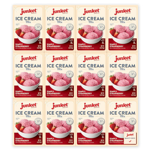 Junket Ice Cream Mix Simply Strawberry, 4 Ounce (Pack of 12)