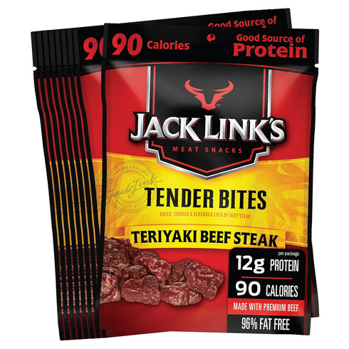 Jack Link's Premium Cuts Beef Steak Tender Bites, Teriyaki, 1.25 Ounce (Pack