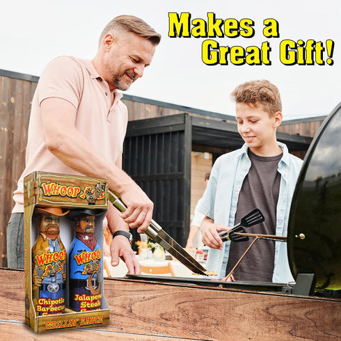 Cowboy Premium Grillin' Sauces – 12 Oz. (2 Pack) -BBQ Sauce and Steak Sauce Gourmet Gift Set - Gift for the BBQ Grill Fan