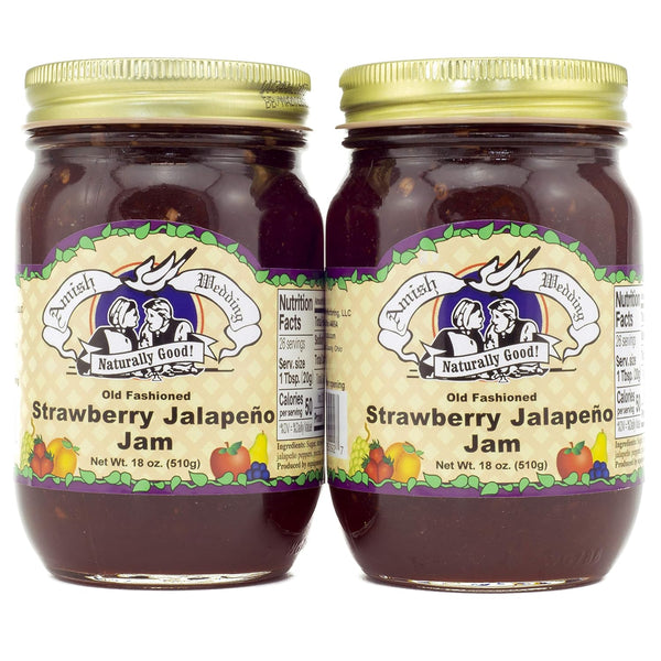 Amish Wedding Strawberry Jalapeno Jam 18oz (Pack of 2)