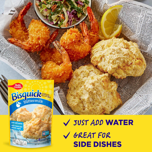 7.5 oz. (Pack 9) Betty Crocker Bisquick Complete Buttermilk Biscuit Mix, Just Add Water