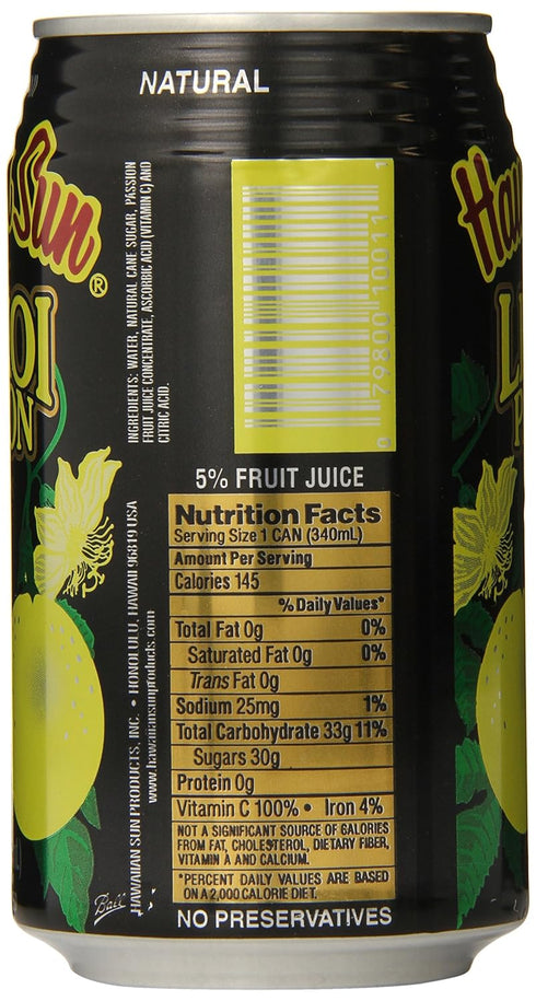 Hawaiian Sun 11.5 Oz (Pack 24) Lilikoi, Passion Fruit, Fl
