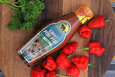 Ghost Peri-Peri Hot Sauce by African Dream Foods, Smooth and Spicy Sauce with Ghost Peppers, 5 fl oz