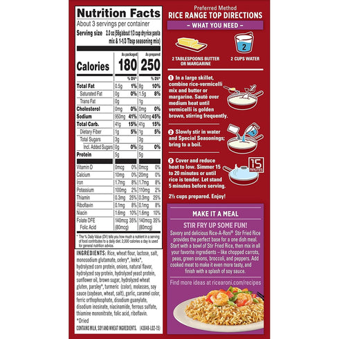 (Packaging 6.2 Oz Rice-A-Roni Fried Rice and Vermicelli Mix, May Vary)