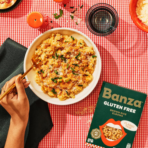 Elbows (6-Pack) Banza Brown Rice - Gluten-Free Pasta Made in Italy - Non-GMO, Classic Texture, Perfect for Leftovers