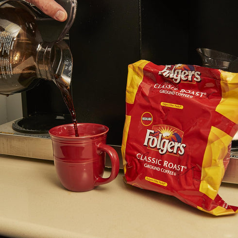 40- .9 Packs Folgers Classic Roast Medium Roast Ground Coffee, Ounce Filter