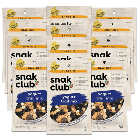 Snak Club All Natural Yogurt Trail Mix, Non-GMO, 3.25-Ounces, 12-Pack