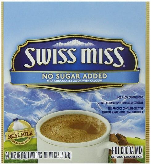 13.2 Swiss Miss Hot Cocoa Mix No Sugar Added, Milk Chocolate, Ounce