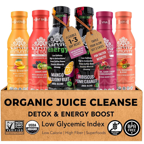 Organic Juice Cleanse & Metabolism Boosting Pack | 1 to 3-day Gentle