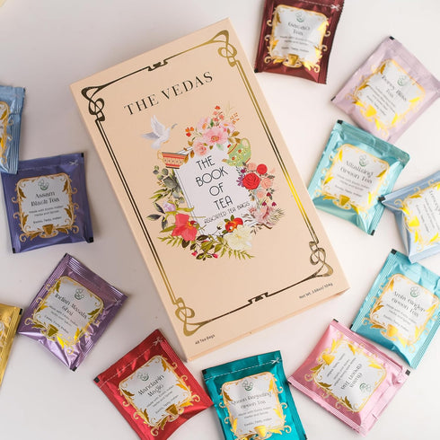 Set 12 48 The Vedas Book Of Tea Gift | Assorted Tea Bags Gift Box | Christmas Gift | Exotic Herbal Tea Blends
