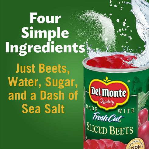 14.5 oz. (Pack 12) Del Monte Fresh Cut Sliced Beets, Can, Canned Vegetables