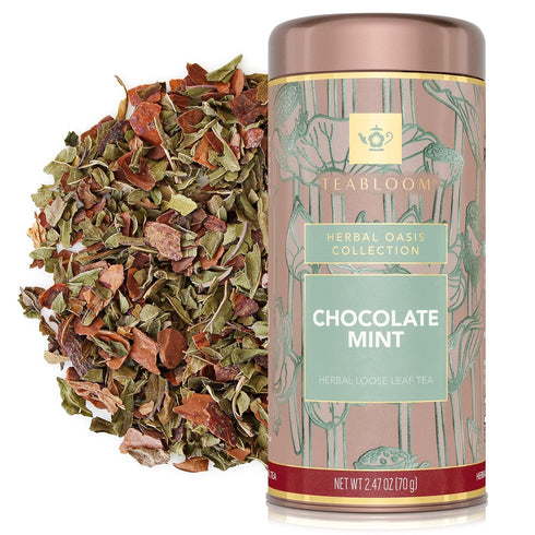 Teabloom Chocolate Mint Loose Leaf Herbal Tea with Cocoa Husk & Peppermint