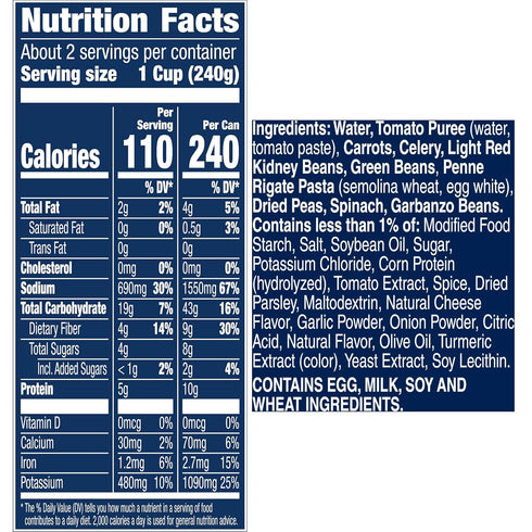 19 oz (Pack 12) Progresso Minestrone Soup, Vegetable Classics Canned Soup