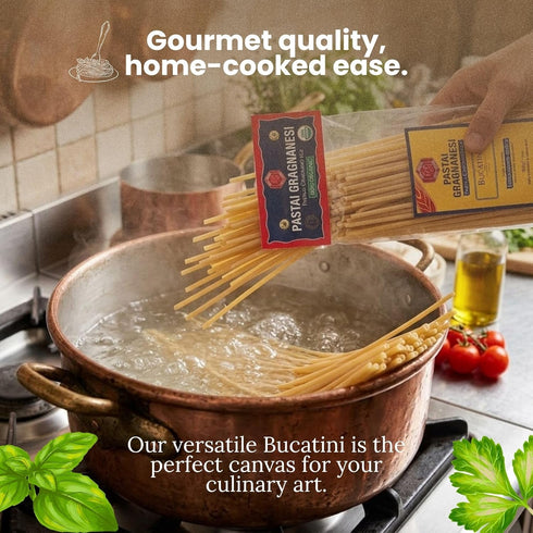 Pastai Gragnanesi 17.6 oz (500g) Pack 4 Bucatini Pasta from Italy Organic Gragnano IGP, Authentic Italian Dry Pasta