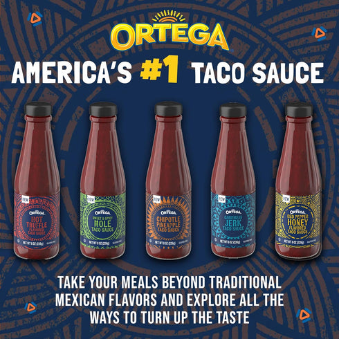 8 Ortega Chipotle Pineapple Taco Sauce, Sweet and Spicy Sauce and Marinade, Ounce