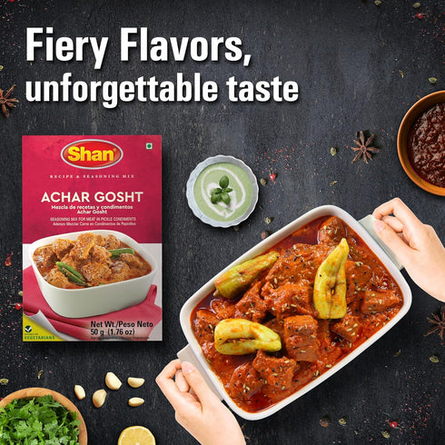 Shan Achar Gosht Seasoning Mix, 50g - Spice Packets for Meat in Pickle