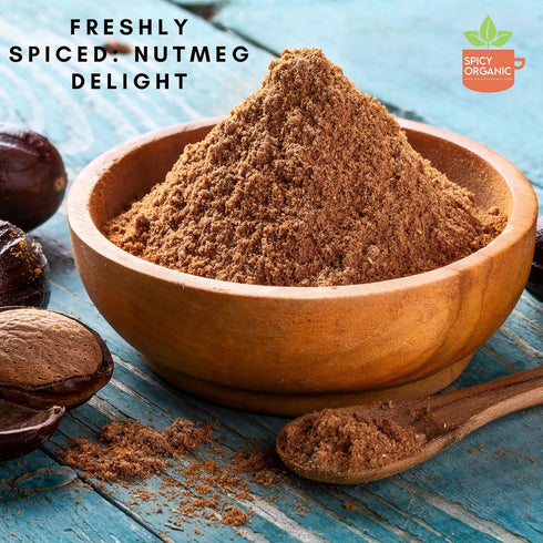 SPICY ORGANIC Ceylon Nutmeg Powder (8 oz Pack) – Certified USDA Organic for Baking and Cooking