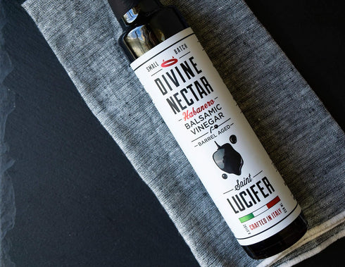 8.5oz 250ML Saint Lucifer, Divine Nectar - Habanero Infused Balsamic Vinegar, - | Gluten Free, Sugar Free, Vegan