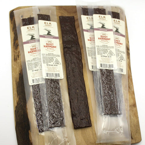 Quiet Harmony Ranch Pemmican 0.65 oz 100% (Pack 6 Elk Jerky from - each, Elk Meat - No Added Beef, Pork, or other Meat