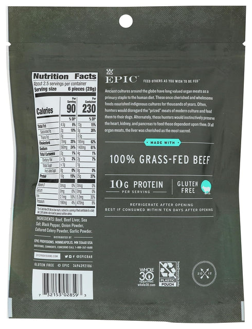 Epic 2.5 OZ PROVISIONS Sea Salt Beef & Beef Liver Bites