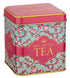 32 New English Teas Victorian Garden Tea Tin with English Breakfast Teabags Tapestry Inspired Tin with Decorative Pink