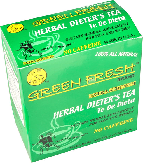 Green Fresh Extra Strength Herbal Dieters Tea, 30 Count, 2.11 Ounces