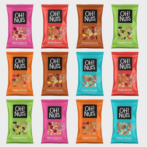 Trail Mix Individual Nut Snacks for On-the-Go | 12 Convenient Nut Snacks