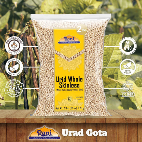 32oz (2lbs) 908g Rani Urid/Urad Gota White (Matpe Beans Skinless) Indian Lentils ~ All Natural | Gluten Friendly |